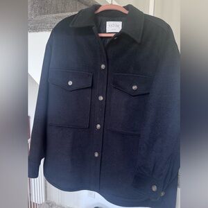 Velvet by Graham & Spencer Womens Oversized Dark Navy Jacket. Shacket